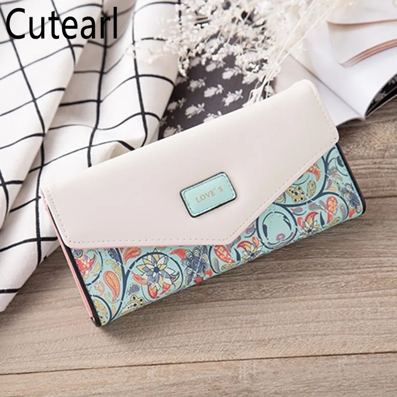 

Fashion Printing Women's Long Wallet Wild Ladies Multi-card Clutch Bag Card Package Mara's Dream Folding Hasp Phone Pocket PU 19