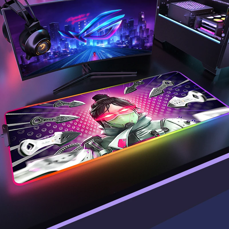

Apex Legends RGB Pc Gaming Rubber Mat Gaming Mouse Pad Gamer Mause Pad Anime Mouse Mats Xxl Mousepad LED Keyboard Computer Desk