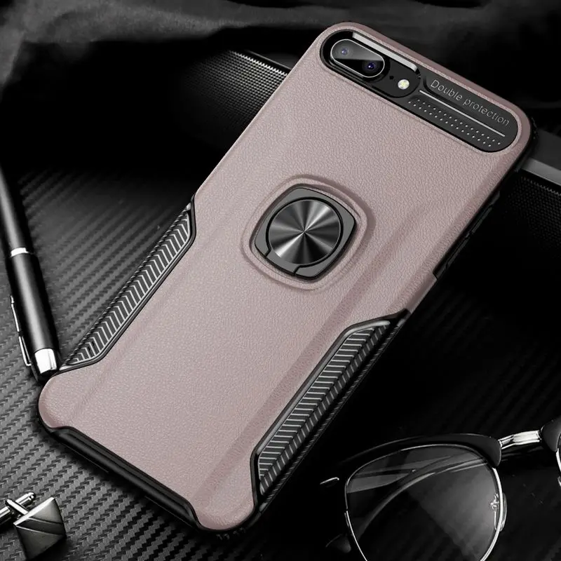 Rose Gold Для IPhone 7 8 плюс металлическое кольцо кремнезема против падения крышка для Alcatel Idol X Xr Xs Max 11 11 Pro Max ПК дерматоглифических IPhon чехол - Цвет: Rose Gold