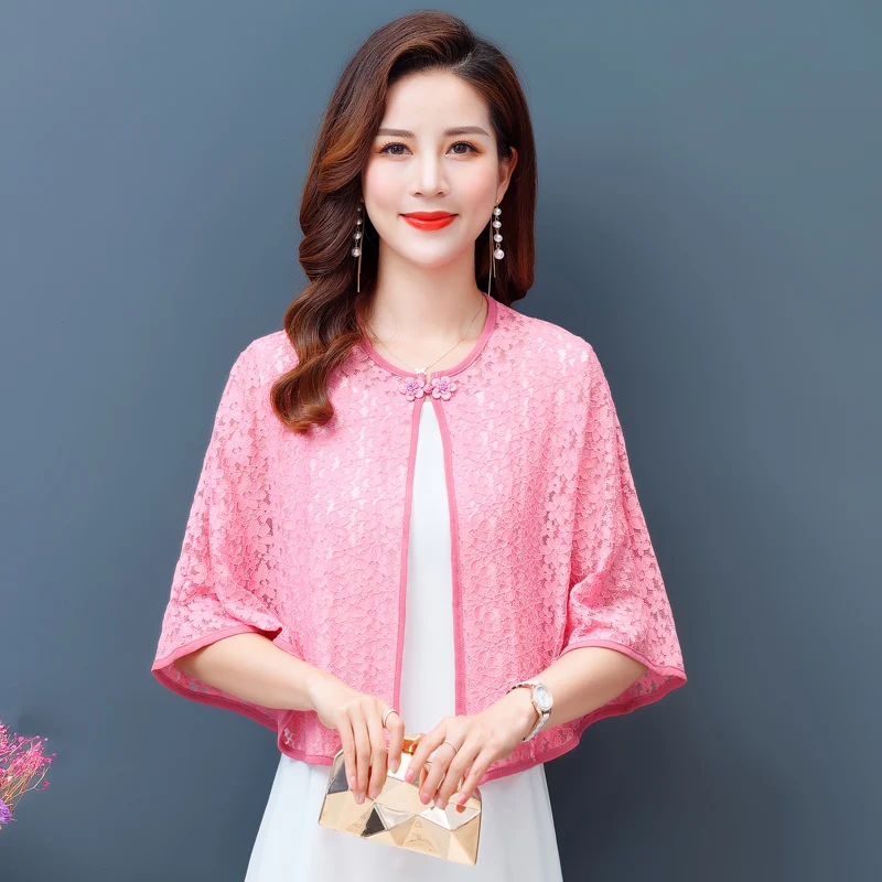 Bohemian Women Lace Chrochet Party Purple Shirt Holiday Beach Elegant Bolero Cardigan Blouse Cloak Tops Vacation Office Lady