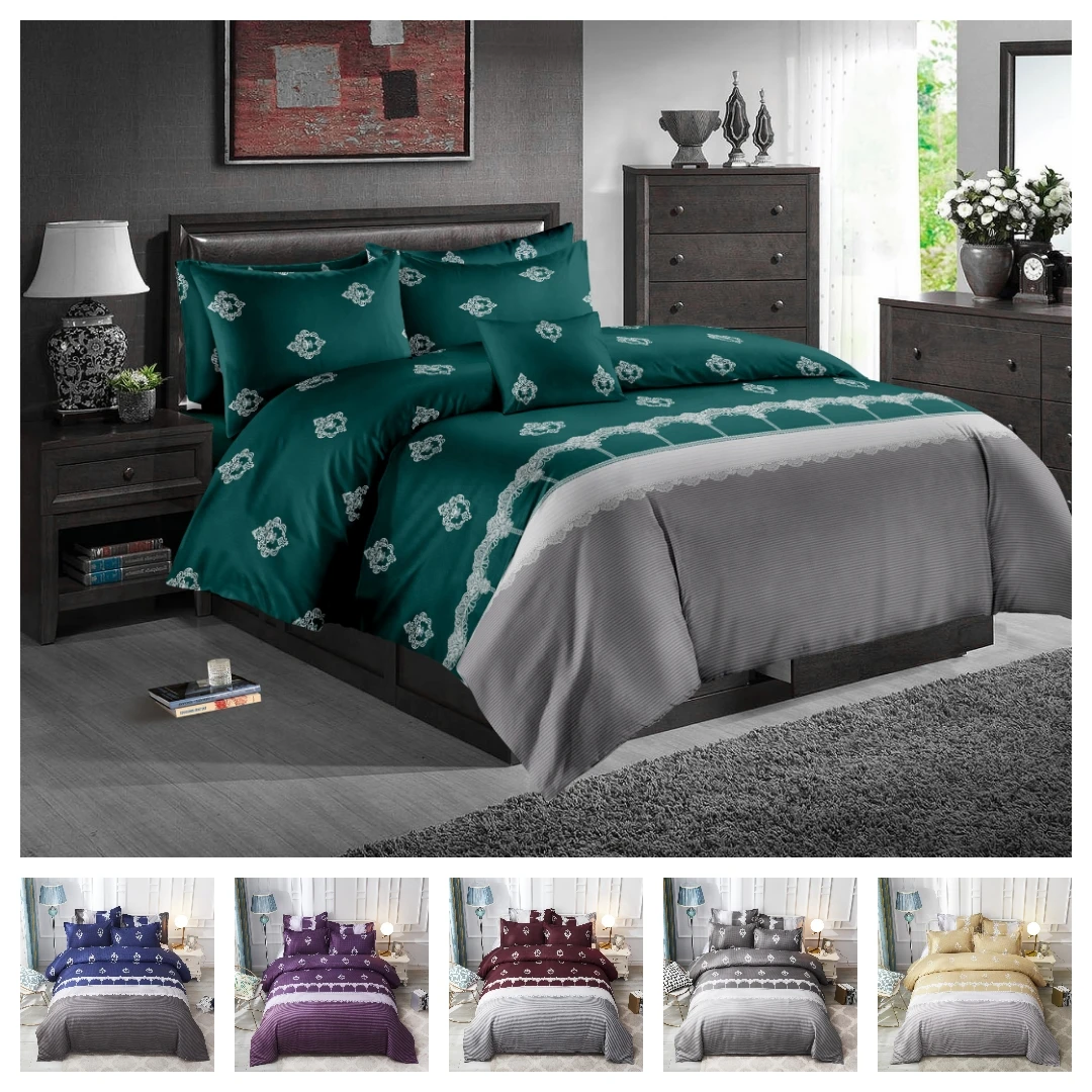 Fashion 2 or 3pcs Bedding Set Luxury Royal Duvet Cover Sets with Zipper Closure 1 Quilt + 1/2 Pillowcases US/EU/AU Size | Дом и сад