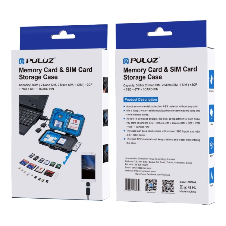 Чехол для карты памяти PULUZ с поддержкой 1 стандартной sim-карты+ 2 Micro-SIM+ 2 Nano-SIM+ 3 CF+ 7 SD+ 6 TF+ 1 PIN для карт