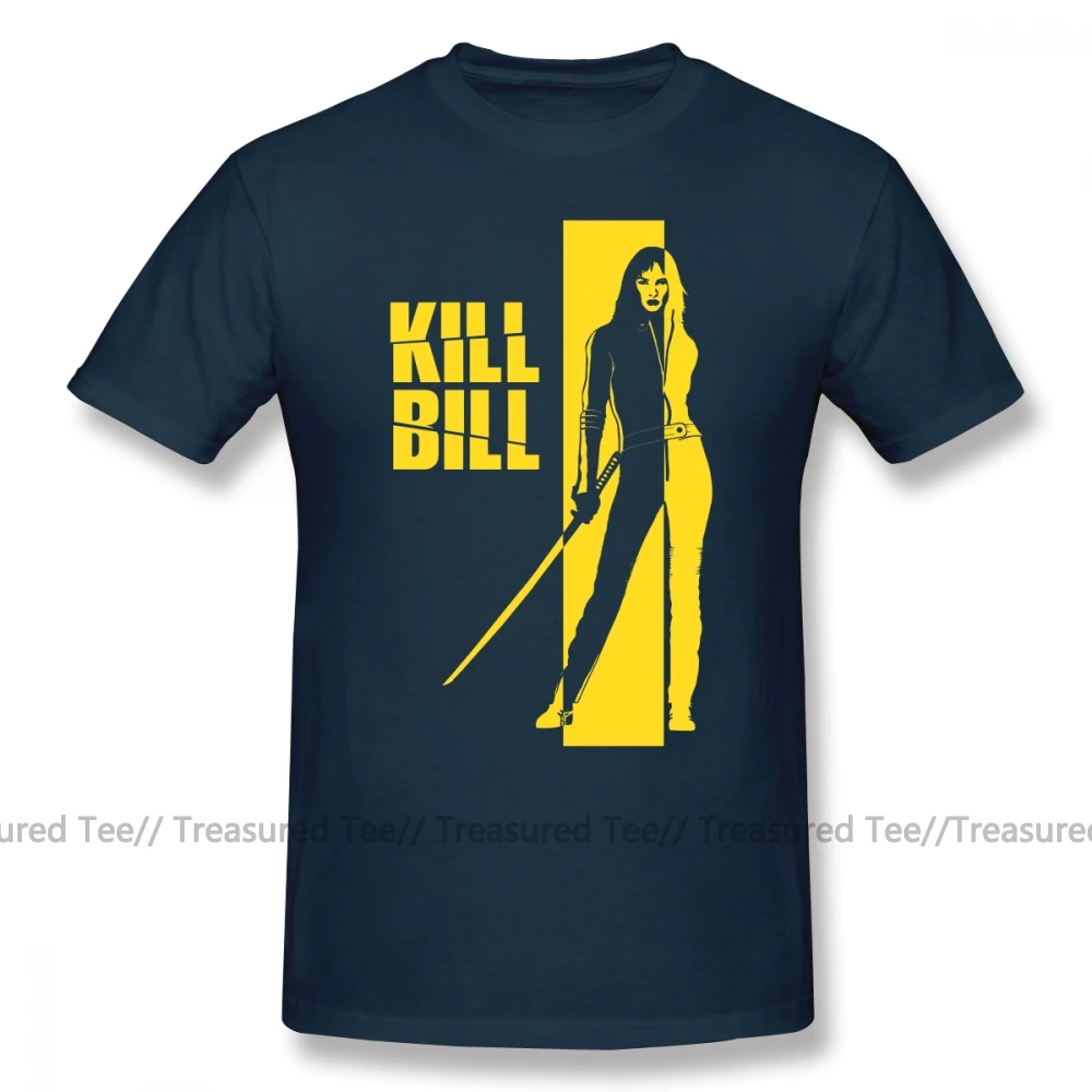 Футболка Kill Bill, футболка Kill Bill, мужская летняя футболка, забавная, 4xl, 100 хлопок, короткий рукав, футболка с принтом - Color: Navy Blue