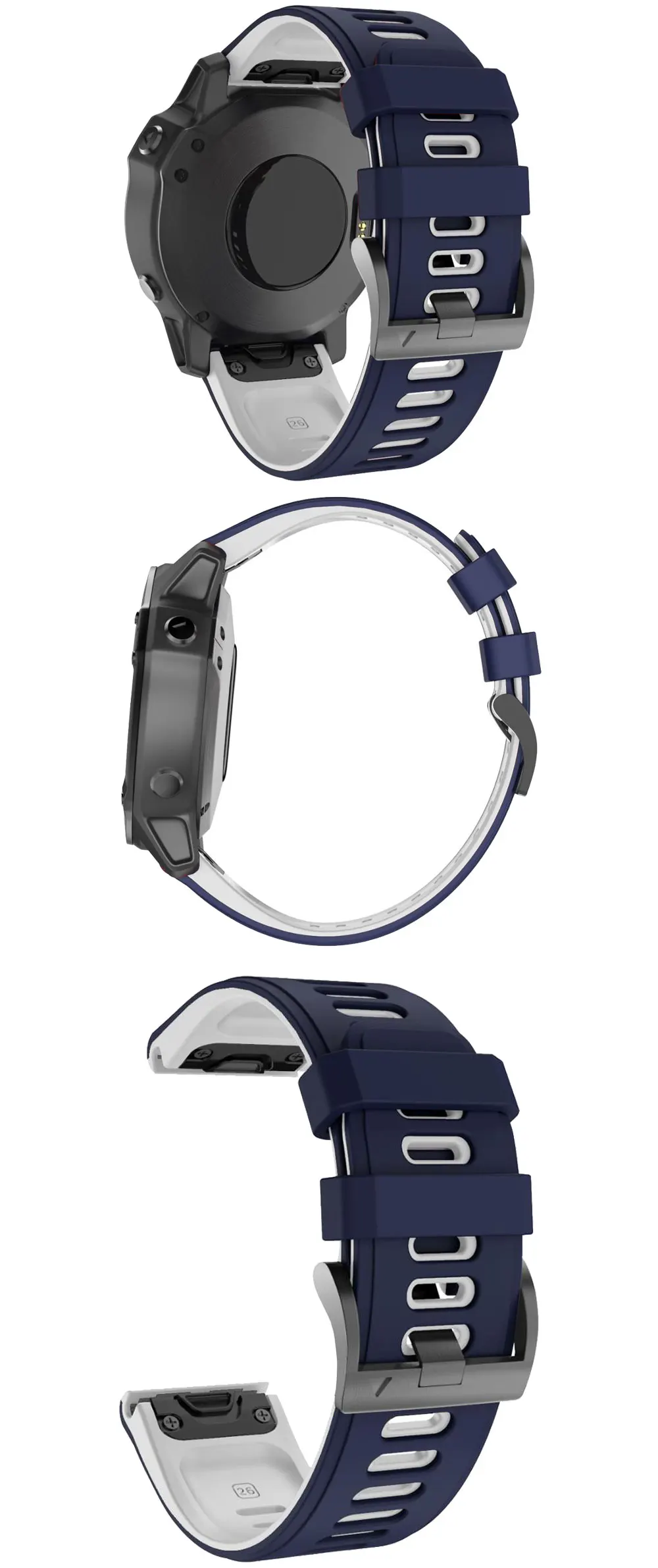 20 22mm 26mm Silicone Watchband Wriststrap for Garmin Fenix 6X 6 6S Pro 5X 5 5S Plus Fenix 7X 7 Easy Fit Quick Release wirstband
