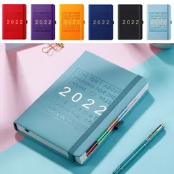 Carnet de notes A5 Super épais en cuir PU, couverture pour planificateur/agenda/journal, papeterie fournitures scolaires et de bureau, 2022 