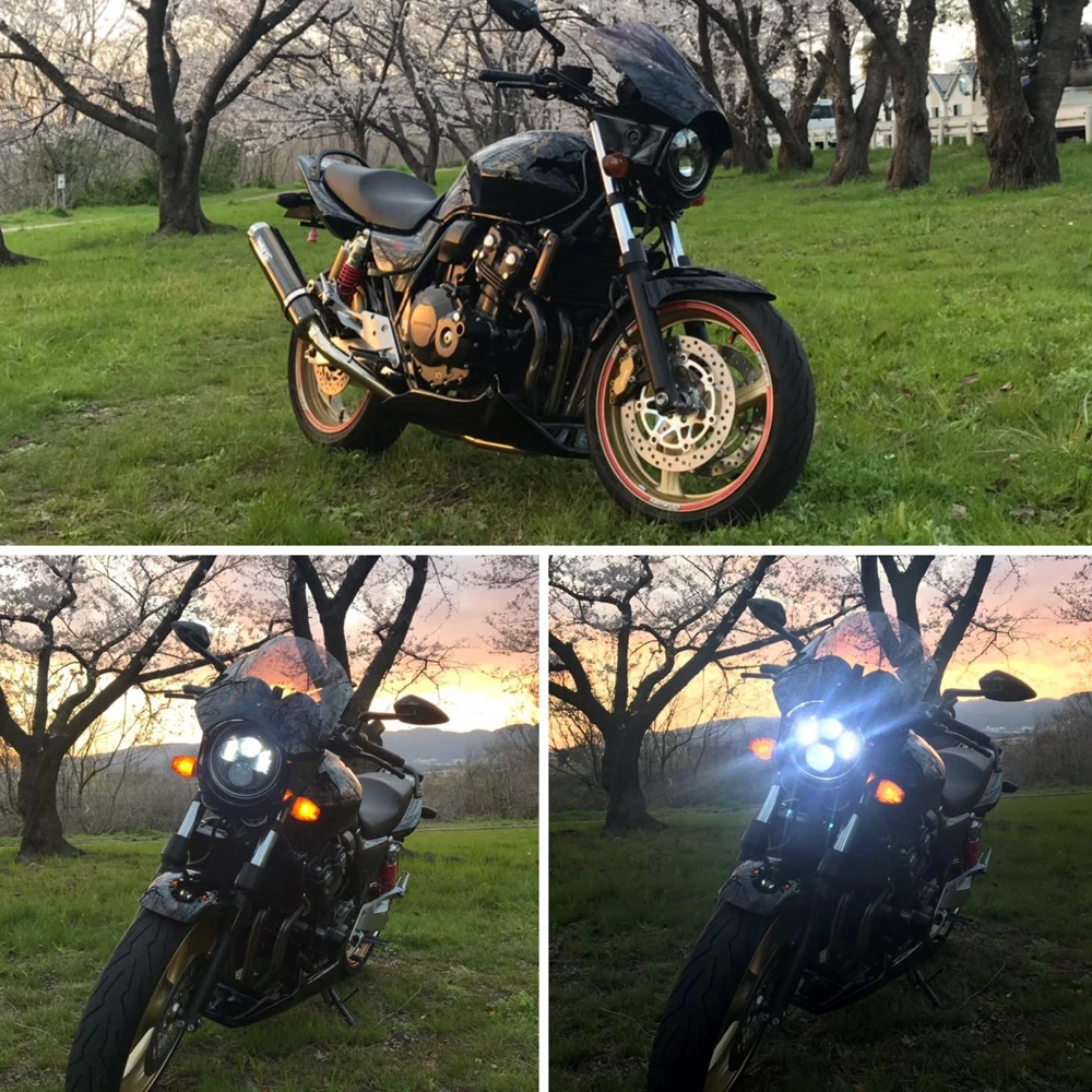 Modifiy 7インチオートバイヘッドライトH4 50ワットledランプh