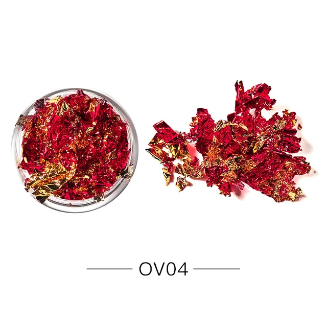 1 Box Gold Silver Irregular Aluminum Foil Paper Nail Art Sticker 3D Glitter DIY Manicure UV Gel Polish Nail Decoration Tools Q06458