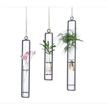 1 шт. кованого железа стеклянная ваза для гидропоники Бытовая уникальная Цветочная композиция контейнер настенный