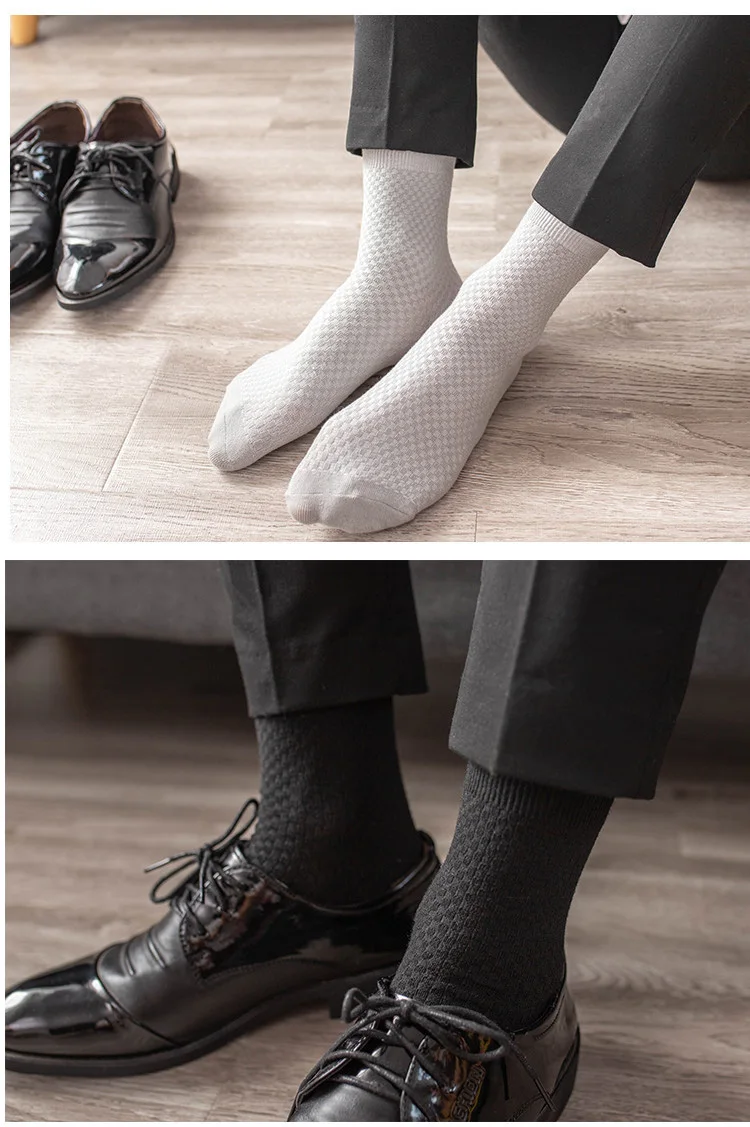 5 Paar hochwertige Herren-Socken aus Bambusfaser, Business, große Größe, EU 45 46 47 48, atmungsaktive Deodorant-Kompression, lange Socken für Herren – Detail 13