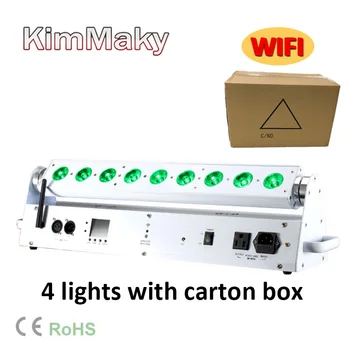 

4lights with carton box wedding dj up lighting RGBWAUV wifi phone app control wall washer