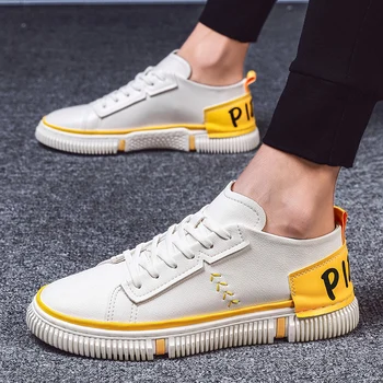 

2020 summer new tide shoes soft leather shoes men Korean version of the trend of breathable casual board shoes white shoes tide