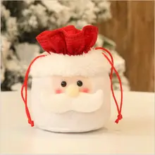 Рождественские подарки для детей конфеты сумки Санта Снеговик Олень сумка для хранения Рождественские Сумки на шнурке Декор