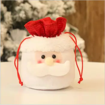 

Christmas Kids Gift Candy Bags Santa Snowman Elk Storage Bag Xmas Drawstring Bags Decor New