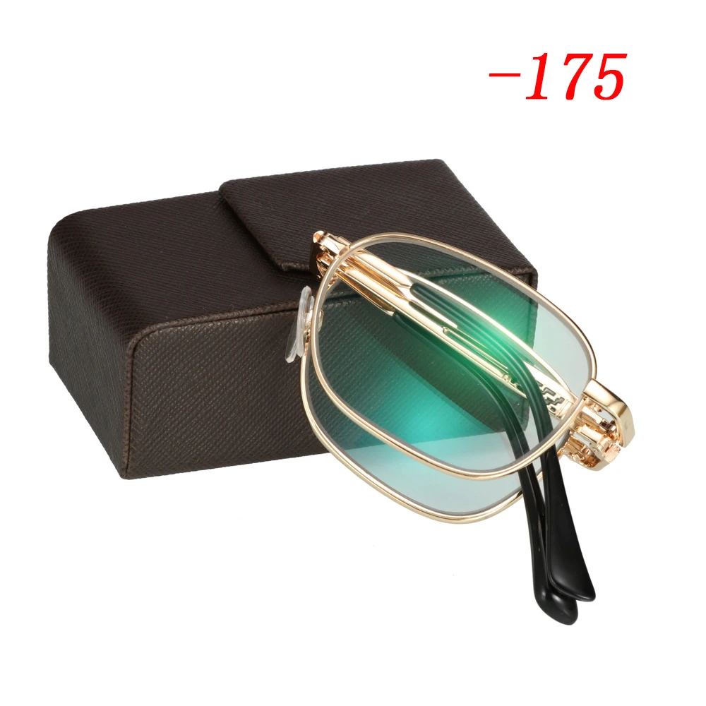 WEARKAPER портативные складные фотохромные готовые очки для близорукости 50-600 градусов мужские очки по назначению - Цвет оправы: Цвет: желтый