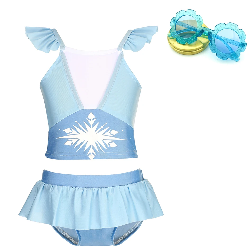 Disney Princess Swimsuit Swimsuit Baby Girls Summer Lovely Cute Swimwear Beachwear Aisha Rapunzel Sleeveless Bathing Suit 2022 equestrian clothing sets	 Clothing Sets