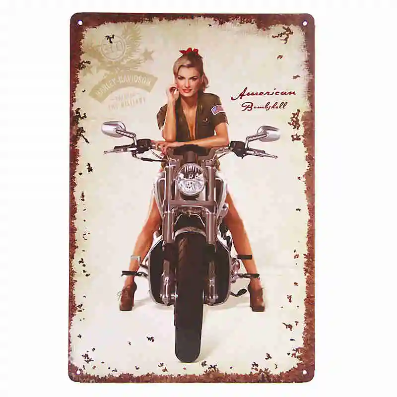 Темно-серый Dl-полный сервис Hot Rod Route 66 металлическая вывеска pin up девушки с улыбкой старинный гаражный настенный художественный плакат - Цвет: Темно-серый