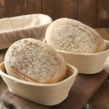 

Fermentation Rattan Basket Country Bread Baguette Dough Baskets Baking Dough Basket Baking Storage Basket With Pad Combination