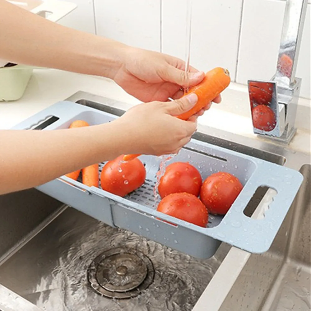 [Natabest] пластиковое выдвижное мытье овощей и фруктов сливная корзина над раковиной сливная стойка дуршлаги фильтр для сушки стеллаж для хранения