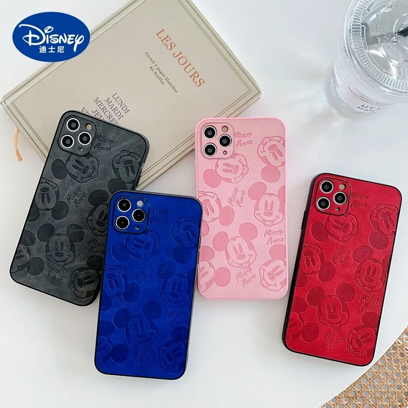 Disney Mickey Case for IPhone 12 Pro Max 11 7 8Plus SE2 X XS XR Cartoons Print Covers Skin Feel Leather Mobile Phone Accessories | Игрушки и