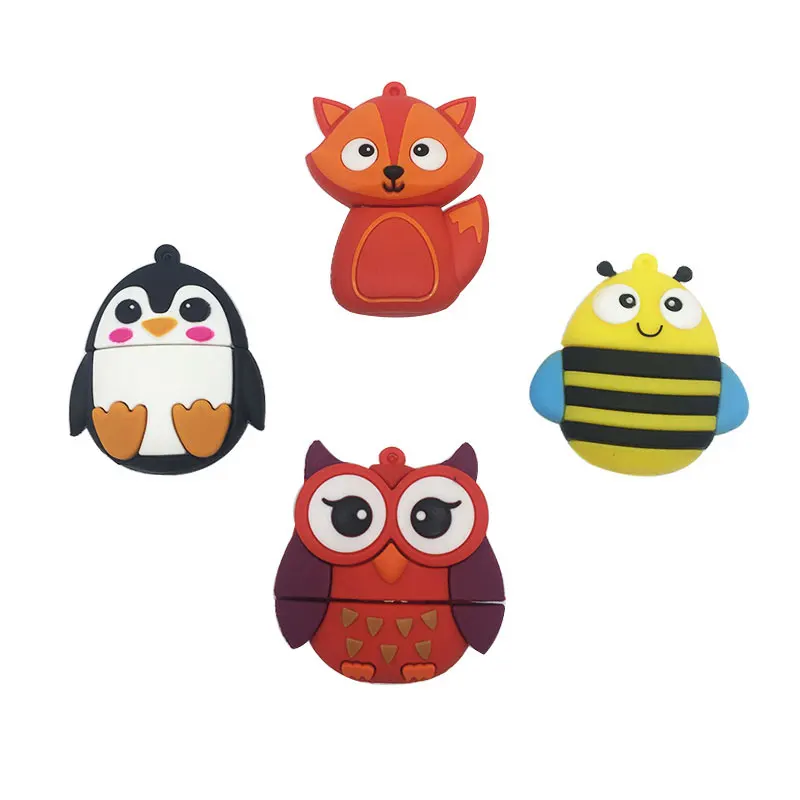 usb флэш-накопитель мультфильм инновационный Флеш накопитель милый лиса/Сова/пчела Флешка 4 ГБ 8 ГБ 16 ГБ 32 ГБ Пингвин животное usb карта памяти подарок