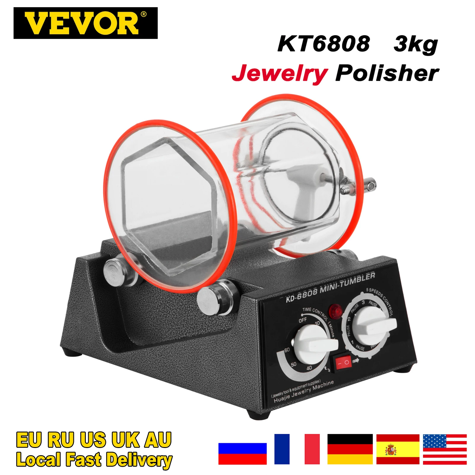 Vevor 3 Kg Rotary Tumbler Surface Polisher Jewelry Polishing Machine Kt6808 Finishing Machine