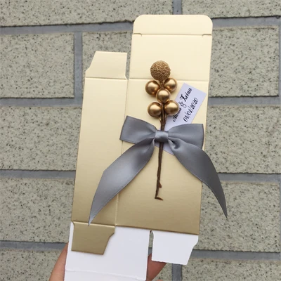 ribbon A104 50 шт./партия, уникальный персонализированный контейнер для шоколада, коробки для конфет, свадебные подарки на заказ, Подарочная коробка для гостей - Цвет: ribbon A104