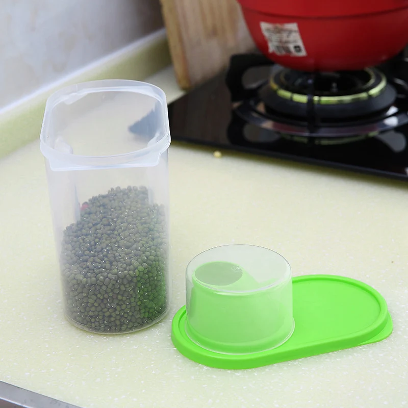 New Food Storage Container Transparent Plastic Sealed Fresh-keeping Storage Jar Food Storage Organization 4/Set XOA88