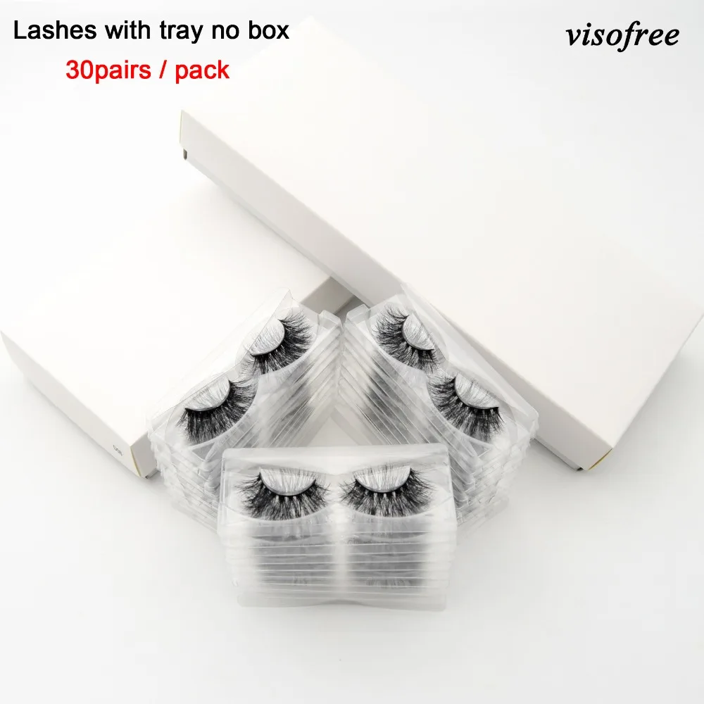 Visofree 30/40/100 пар 3D норковые ресницы с лотком без коробки ручной работы полные