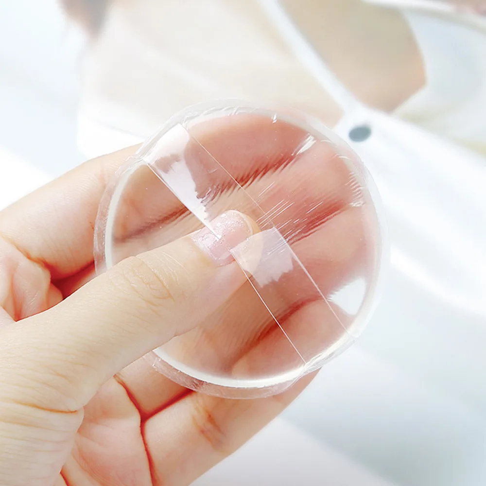 Круглая форма BB кремовый порошок прозрачный силиконовый слоеный портативный Мягкий косметический спонж для макияжа