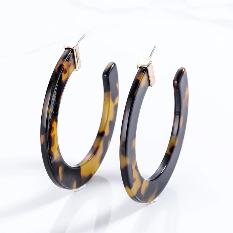 001 Boho серьги-кольца Женская металлическая под золото Tortoiseshell большие круглые серьги женские ювелирные украшения букле D'oreille Femme - Окраска металла: 001