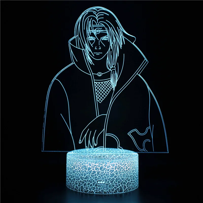 Mutil-colors 3D Acrylic Light Naruto Anime Night Light Uzumaki Naruto Uchiha Itachi Decorative Table Lamp for Bedroom Home Gifts