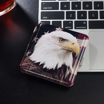 

Hot Holds 20 Cigarettes Fashion Individuality Metal Double Sided Clamshell Cigarette Case Anti Pressure Waterproof Box