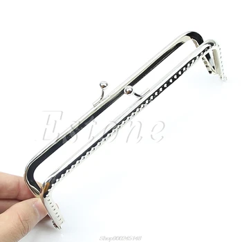 

15CM Cute Silver Portable Handle Sewing Purse Handbag Coins Bags Metal Kiss Clasp Frame Small Metal Handle Jy18 20 Dropship