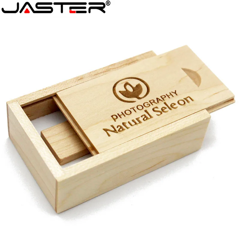 USB флеш накопитель JASTER в деревянной бамбуковой коробке флешка на 64 ГБ 16 32 карта