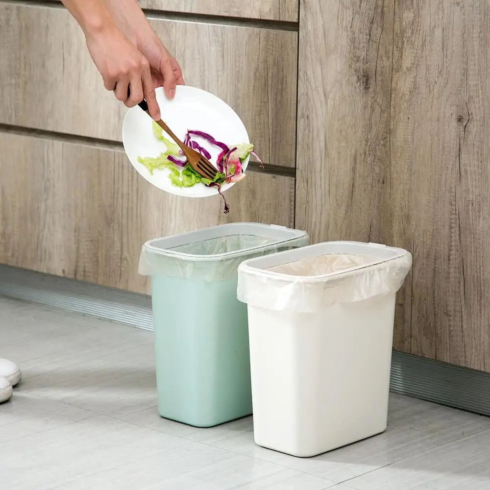 Bathroom Kitchen Trash Can Bedside Narrow Seam Waste Bin Space Saving