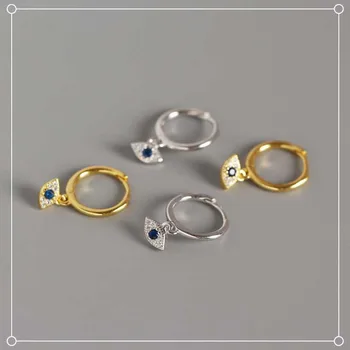 

New Arrival Cubic Zircon Evil Eyes 925 Sterling Silver Dangle Earrings For Women Statement Clip on Earring Party Gifts Jewelry