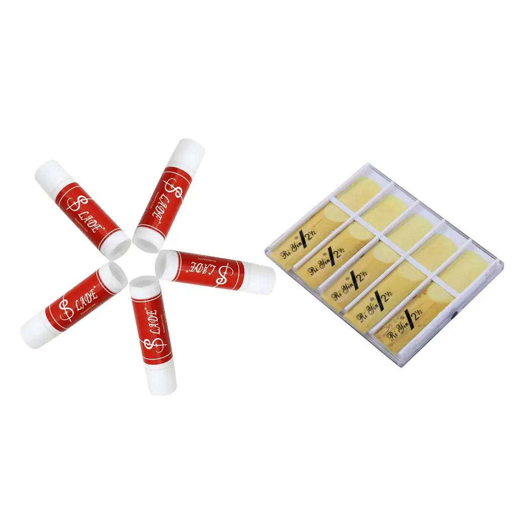 1 Set Alto Sax Saxophone Reeds 2.5 Strength+Clarinet Saxophone Cork Grease