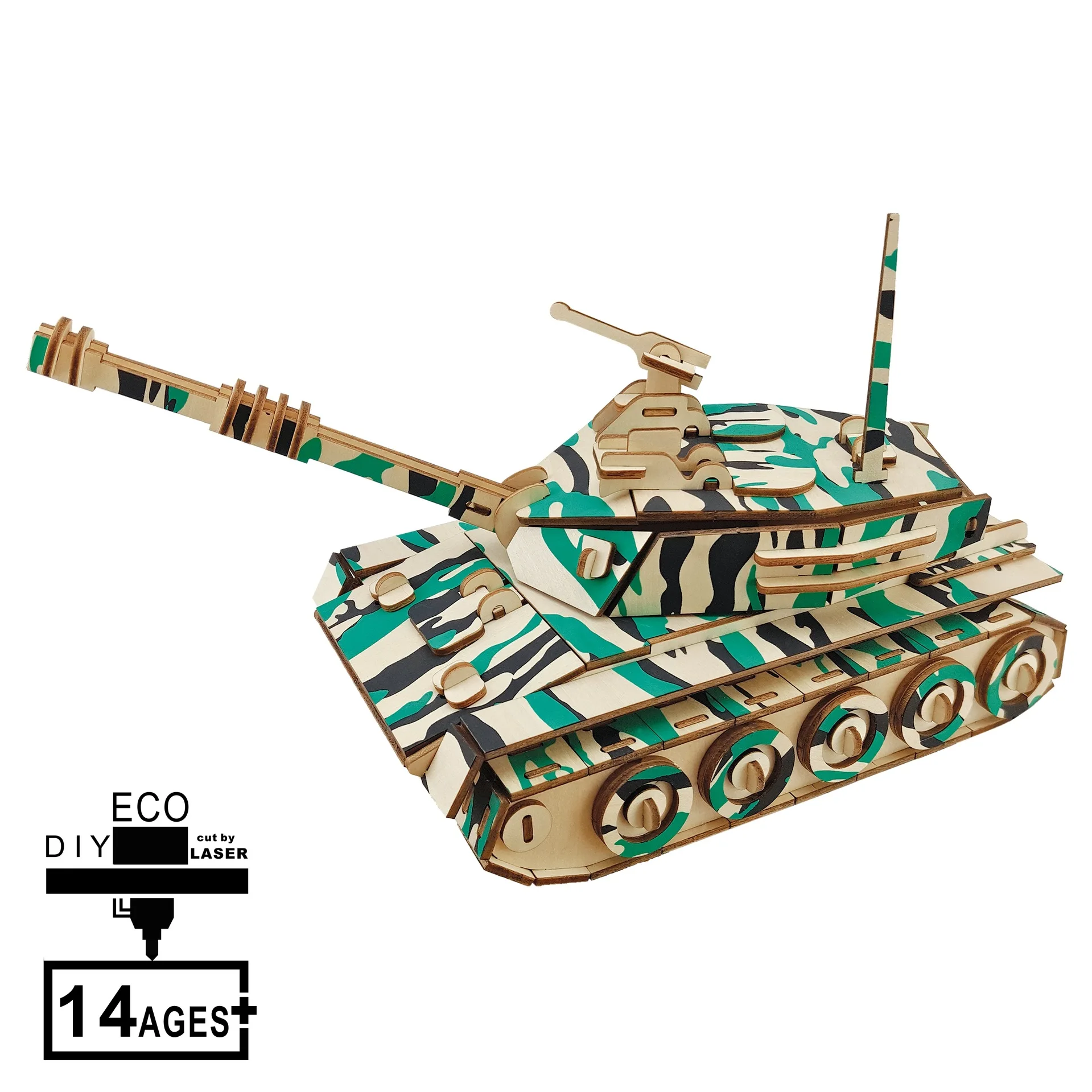 Главный боевой танк Лазерная версия бутик детей ручной работы головоломки 3D деревянные 3D модели головоломки DIY Обучающие головоломки