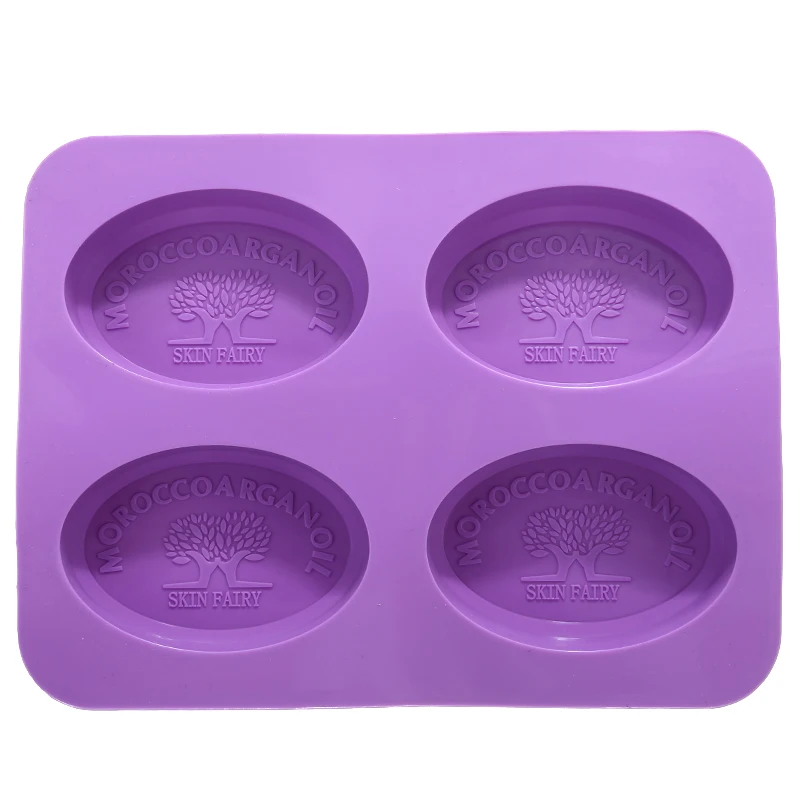 1pc 4 Hole Silicone Mould Oval Handmade Soap Mold DIY Craft Chocolate Cake Mold Decorating For Making Cakes