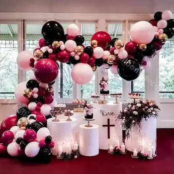 

s Garland 1 for Wedding Double Ruby Wine Decoration Supplies Baby Pink Latex s Birthday Party Baby Shower Decor