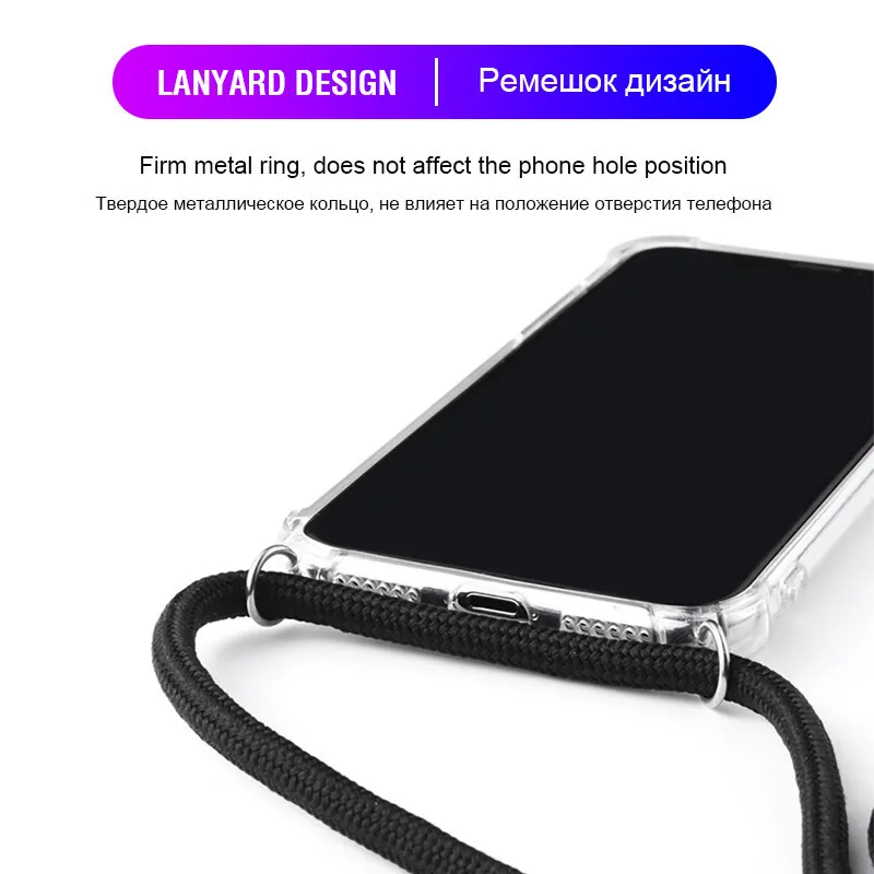 

Necklace Lanyard Phone Case For Samsung Galaxy A50 A30 A20 Note10 Plus Strap Cord Chain Cover For Samsung Note 10pro 10Plus Case