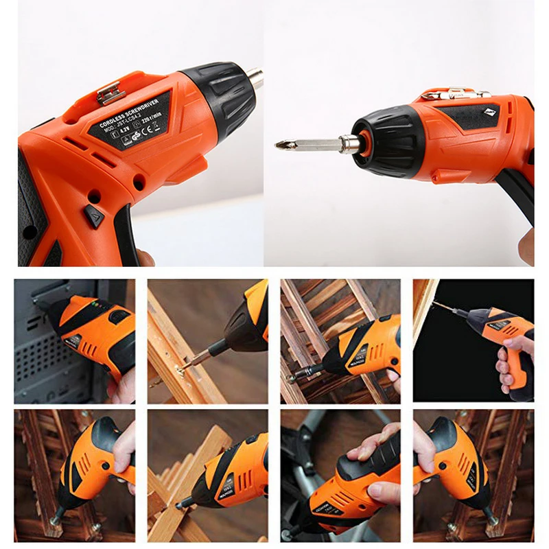 45 In 1 Wireless Electric Screwdrivers Rechargeable Hand Drill Kit for Screw Installation With LED Light 4.2V Rechargeable Tool