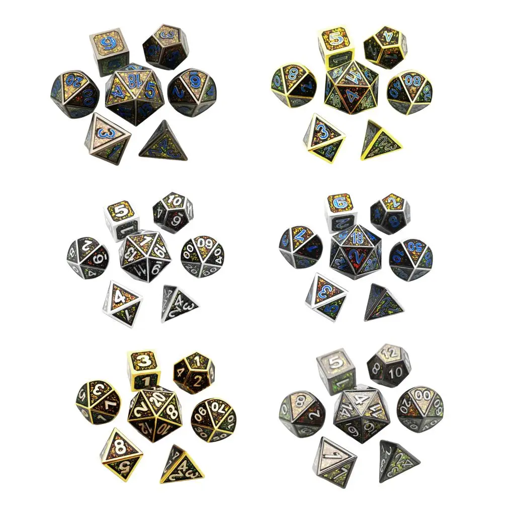 7 шт. металлический многогранный набор игральных костей для MTG DND RPG вечерние
