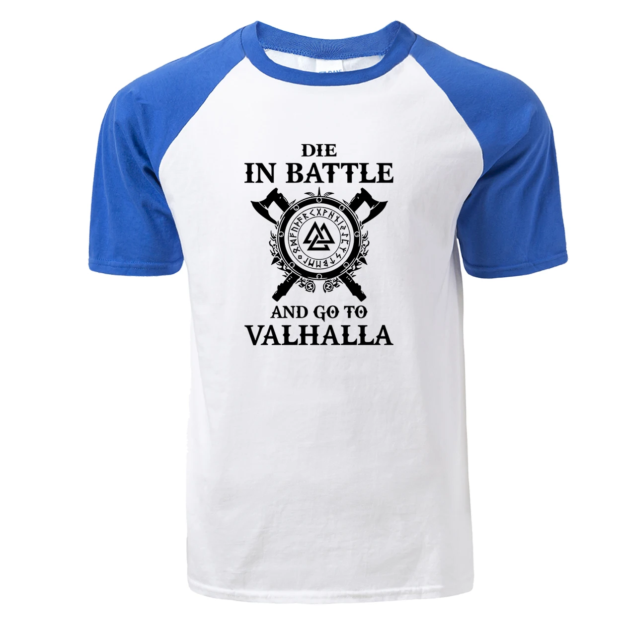 Новая футболка Odin Vikings, Мужская футболка с реглан «Die In Battle And Go To Valhalla»,, летняя футболка с принтом в стиле хип-хоп, черные топы, футболка