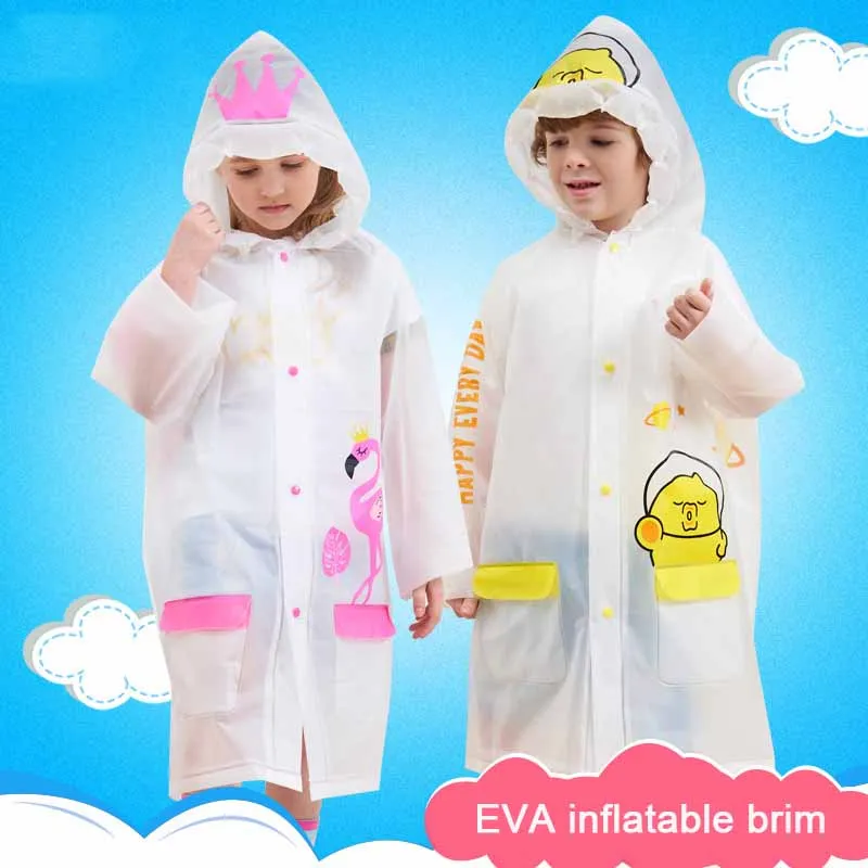 Утолщенный Детский рюкзак EVA, плащ, Защита окружающей среды, уличный школьный плащ для мальчиков и девочек