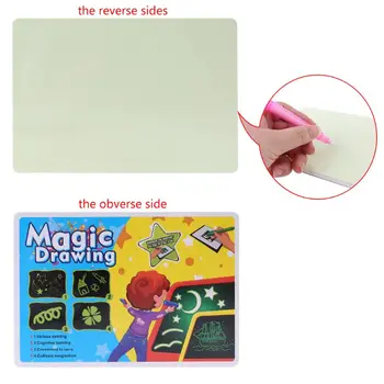 

Kids Fluorescent Drawing Board Magic Draw with Light Fun Developing Toy Gift 72XC