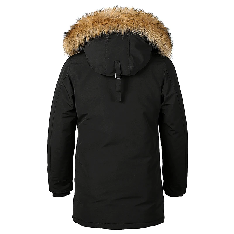 Мужская брендовая зимняя куртка с воротником из искусственного меха, длинные толстые хлопковые парки куртка пальто, мужская верхняя одежда с капюшоном и карманами, водонепроницаемая куртка, парка для мужчин
