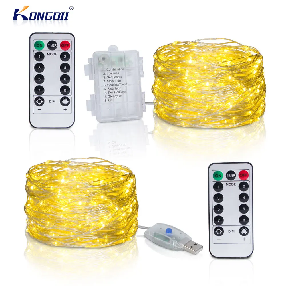 Led String Light Christmas Fairy Light USB Battery Remote Garland Copper Wire LED Lamp for Wedding Party Decoration 10M 20M