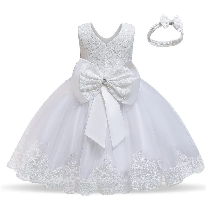 Одежда для маленьких девочек платье-пачка для девочек на первый день рождения красное рождественское платье для свадьбы вечернее платье принцессы для девочек - Цвет: white