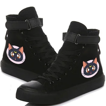 

Sailor Moon Cute Cat Luna Artemis Printed High-Top Canvas Shoes Cozy Sneakers For Girls Bestie Femme